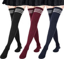women's knee socks - 3 Pairs - Knee socks - knee socks for women - overknee socks - Sexy socks - girls' knee socks - striped socks - Black/Red/Blue