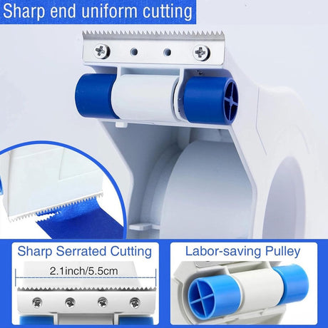 Tape Dispenser - Portable masking tape dispenser - adhesive tape dispenser - Seam sticker tool - for wall and floor painting - for paintwork, windows and door frames - 15*10.4 cm - white