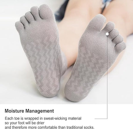 5 pairs of toe socks - Breathable - Round toe socks - Women - Orthopedic compression toe socks for women - Running socks - Yoga socks - Comfort socks - Cotton