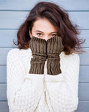 4 pairs of knitted arm warmer gloves - winter sleeves - winter long fingerless mittens - gloves - thumbhole gloves for men and women