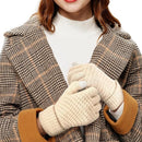 Winter Gloves - 2 Pairs Touchscreen Winter Gloves - Thermal Winter Gloves - Women's Winter Gloves - Mittens - Touch Tip Gloves for Cold Weather - Warm - Women's - One Size - Black and Beige