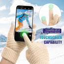 Winter Gloves - 2 Pairs Touchscreen Winter Gloves - Thermal Winter Gloves - Women's Winter Gloves - Mittens - Touch Tip Gloves for Cold Weather - Warm - Women's - One Size - Black and Beige