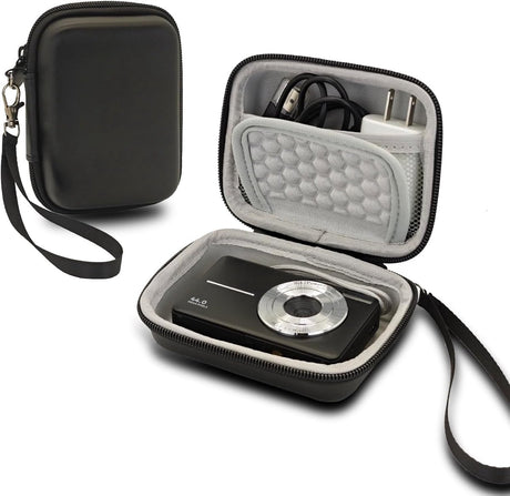 Camera Bags - Camera Bag - Storage Pouch - Storage Box - Carrying and Protective Case for Digital Cameras - Digital Camera Carrying Case - Camera Storage Holder - For Batteries, Cable, Memory Card, Card Reader and Accessories - Black - 12*9*5.5 cm