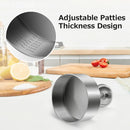 Hamburger Press - Burger Makers - with Scale Markings - 11.5*11.5*14 cm - Burger Press - Adjustable - Stainless Steel Hamburger Patty Maker - Non-Stick Burger Maker - Cookware - for Veggie, Meat, Beef, Pork, Lamb, Cheese, BBQ, Barbecue Grill