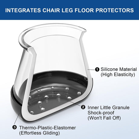 28 Pieces Chair Leg Protectors - Silicone Protective Caps - Chair Leg Protectors - Round Medium Silicone Chair Cushion - Anti-Scratch Felt - Furniture Cushions - Chair Leg Protectors - Carpet Chair Leg Cushions (fit: 20.1-30 mm) - Floor Protection - Black