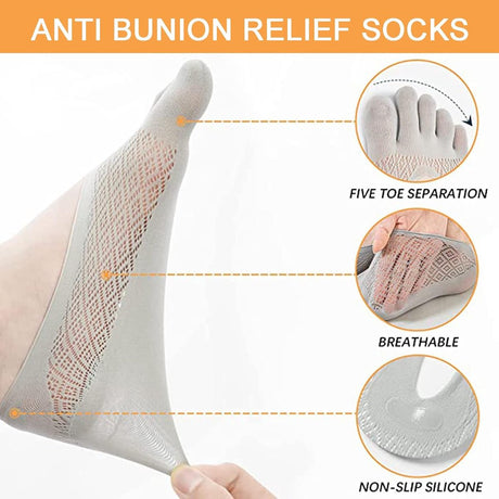 5 pairs of socks to align toe socks - Breathable - Toe socks - For bunions - Women's - Orthopedic compression toe socks for women - Invisible low five-toe socks - Yoga Socks - Comfortable Socks