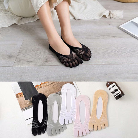 5 pairs of socks to align toe socks - Breathable - Toe socks - For bunions - Women's - Orthopedic compression toe socks for women - Invisible low five-toe socks - Yoga Socks - Comfortable Socks