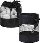 pieces - 14*14*16.5 cm - golf ball storage bag - golf bag - nylon mesh ball bag - with drawstring - golf ball sack - golf storage - mesh bags for golf accessories - black