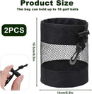 pieces - 14*14*16.5 cm - golf ball storage bag - golf bag - nylon mesh ball bag - with drawstring - golf ball sack - golf storage - mesh bags for golf accessories - black