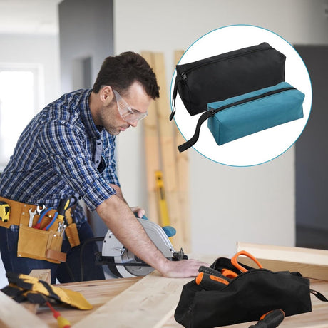 2 pieces - 30*10*10cm and 25*8*8.5 cm - Tool bag - small tool bags - waterproof tool bags - sturdy small tool bag - for carpenter, tools and power tools - black and blue