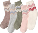 5 Pairs of Socks - women's socks - house socks - Warm Fuzzy Fleece Socks - Warm Winter Sock Set - Thick Socks - Winter Socks - Warm Socks - Sleep Socks - Heated Socks - keep warm - Plush and comfortable - thick plush socks - coral fleece