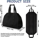 Firewood bag - Firewood sack - Firewood bag - Firewood carrying bag - Firewood carrying bag - Outdoor camping wood bag - large waterproof carrying bag - with non-slip handles - storage bag - firewood storage - for wood stoves and camping - 46*98 cm - blac