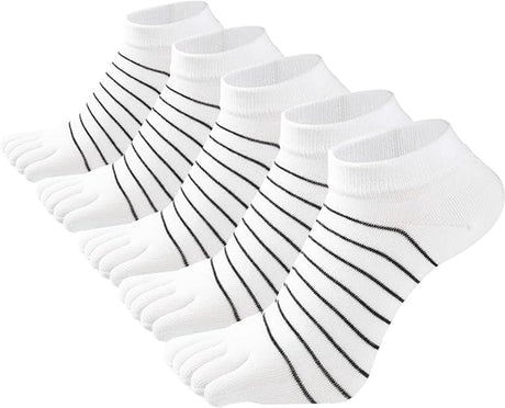 5 pairs - Toe socks - Toe socks - Yoga socks - cotton toe socks for women - Runner toe socks - Runner Toe socks - Smooth toe seam - Cotton - Comfortable Socks - sports socks - loose toe socks - breathable sports socks - white