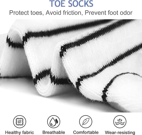5 pairs - Toe socks - Toe socks - Yoga socks - cotton toe socks for women - Runner toe socks - Runner Toe socks - Smooth toe seam - Cotton - Comfortable Socks - sports socks - loose toe socks - breathable sports socks - white