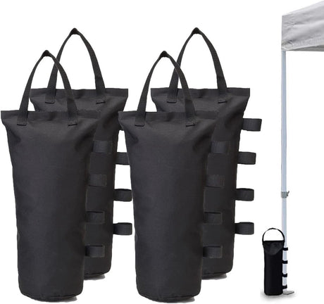 4 pieces - Sandbags - Weight bag - Ballast bags - Gazebo Weights - Ballast bags - cylindrical sandbags - solid windproof sandbag - canopy gazebo weights - for pop-up tent, canopy or parasol - Ø15*50 cm - black - (without sand)