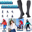 2 Pairs Cotton Knee Socks - Winter Knee Socks Warm Long Boots - Women's Winter Knitted Overknee Socks - Soft Knitted Thermal Cotton Long Socks - Women's Warm Socks - Warm Knee Socks