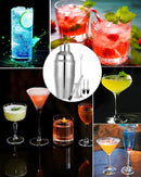 Stainless Steel Cocktail Shaker - 6-piece set - Cocktail set - Cocktail Shaker (750ml) - cocktail accessories - Cocktail set with drink shaker, cocktail strainer, mixing spoon, muddler, wine measure, handy stirrer - bar set - for Cocktail bar