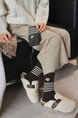 House socks - 5 Pairs - Winter socks - Home socks - House socks for Women and Men - puppy motif - Heated socks - Thick socks - cute soft socks - comfortable, warm and thick socks
