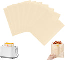 8 pieces - Toaster bags - non-stick toaster bags - non-stick coating - reusable toaster bags - with Teflon coating - washable - for toasters and microwaves - for sandwiches, paninis and snacks - 16*16.5 cm