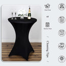 1 Piece High Tablecloth - High Table Skirt - 80 x 110 cm - Extendable High Tablecloth - Stretch High Table Cover - Round High Tablecloth - High Table Party Table Table Skirt - High Table - for restaurant, bar, cocktail table, wedding banquet table - Black
