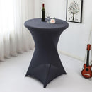 1 Piece High Tablecloth - High Table Skirt - 80 x 110 cm - Extendable High Tablecloth - Stretch High Table Cover - Round High Tablecloth - High Table Party Table Table Skirt - High Table - for restaurant, bar, cocktail table, wedding banquet table - Black