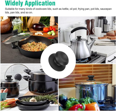4 pieces - Pan lid knob - Lid knobs - Aperture 6-10 mm - Pot Lid Knob - Lid Handle - Lid Knob - Anti-burn knob - Replacement Handles - universal replacement lid knobs for pans - handle for kitchen cookware