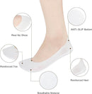 8 Pairs - Socks - Invisible Socks for Women - No Show Socks for Women for Flat Shoes - Anti-Slip - Invisible - Ultra Low Lining Socks - Hidden Thin Socks - Silicone Foot Protector - White