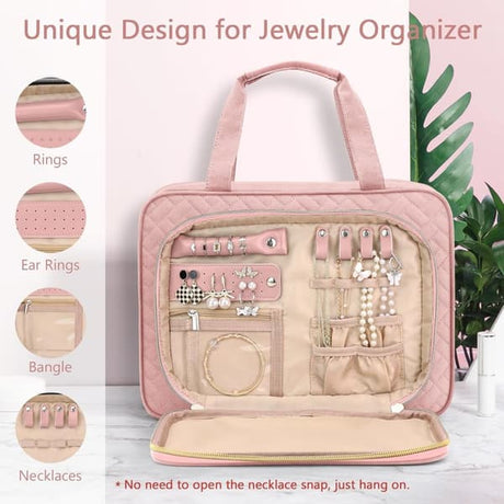 Pink Hanging Travel Toiletry Bag Large Makeup Bag