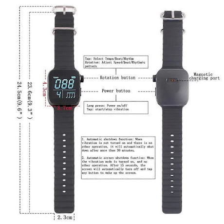Portable Metronome Smart Adjustable Vibrating Bracelet Musical Instrument Metronome