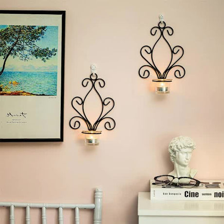 Creative Iron Wall Candle Holders Vintage Candlesticks