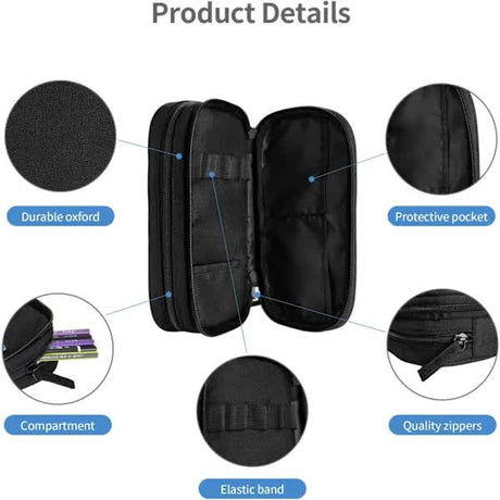 Soccer Pencil Case Blue with Zipper, Spacious and Durable Soccer Theme Sports Pencil Case