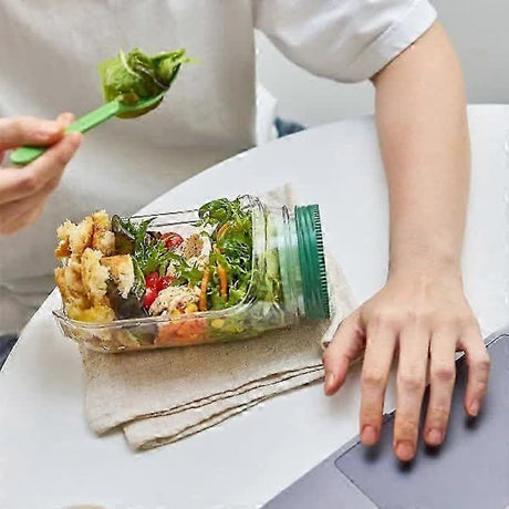 Salad Container with Sauce Dressing Bowl Portable Leak Proof All in One Salad Box