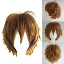 Wig Short Style Adjustable High Temperature Fiber Men's Anime Cosplay Hairpiece for Party Burgundy