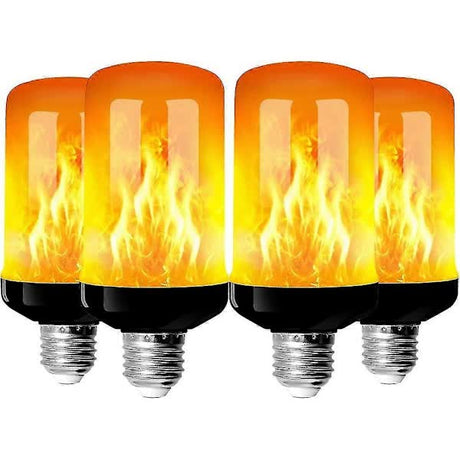 4-Pack E27 Flame Bulbs 4W LED Decorative Lights with Flaming Effect 4 Modes for Home Garden Party