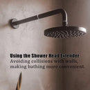 Shower arm extension - Hand shower arm extension pipe - universal shower component - 20cm - silver - Easy installation - Universal connection - Rain shower arm - Stainless steel