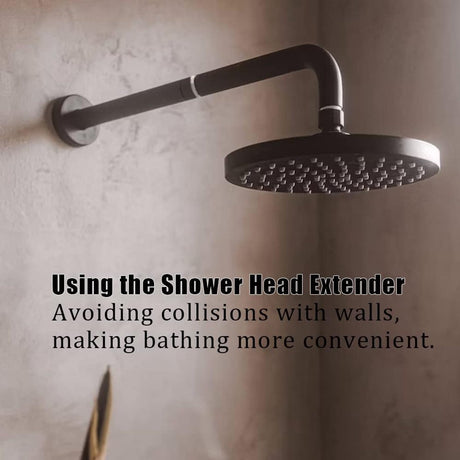 Shower arm extension - Hand shower arm extension pipe - universal shower component - 20cm - silver - Easy installation - Universal connection - Rain shower arm - Stainless steel