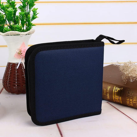 CD/DVD Storage Case - CD Bag - Oxford Cloth - With Zipper - CD Case Storage Folder - DVD Case Case - CD (Rom)/DVD Storage Case - CD/DVD Case Folder - CD/DVD Storage System - Suitable for 40 CDs or DVDs - 16*15.5*4.8cm - Blue