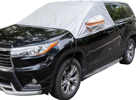 Windshield Cover - Car - Winter - Windshield Cover Mount Foldable Cover Car Windshield for Snow, Ice, Frost, Dust, Sun - Silver - For Most Cars & SUVs - Aluminum Film Composite Spunlace Cotton - 230*148cm
