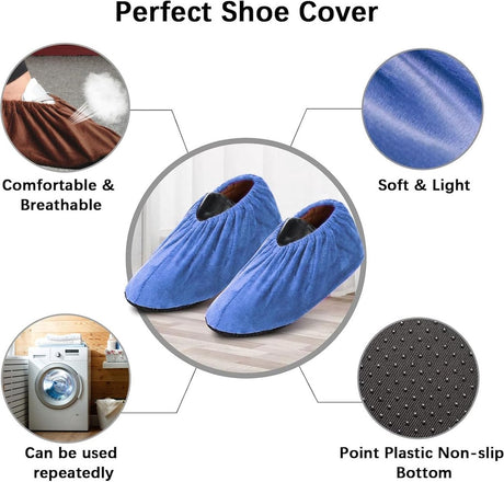 Overshoes - Shoe Cover - Shoe Protectors - Sturdy Shoe Covers - Shoe Covers - Reusable Shoe Covers - Reusable Fabric Overshoes - 8 Pairs - 31.5 x 12cm - Adult - Washable - Strong - Durable - Non-slip
