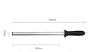 Diamond sharpening steel - Sharpening steel for knives - Sharpening rod - PP - silver, black - 439mm - Suitable for sharpening and maintaining all types of knives (except serrated knives/ceramic knives)