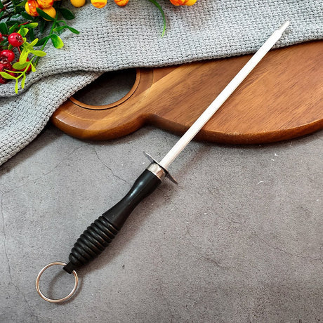 Sharpening steel - Knife sharpener - Sharpening steel for knives - Sharpening stone sharpening machine - 26cm - high carbon steel - silver