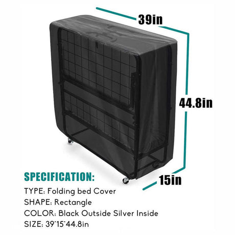 Folding Bed Cover - 99 x 38 x 114 cm - Dustproof Folding Bed Cover - Waterproof Protector - Multifunctional Cover - for 38
