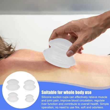 4 pcs Cellulite Cups - Silicone Cups - Cupping Cups - Cupping Set - Cupping For Cellulite - Vacuum Cup - For reducing cellulite anti-aging relieves pain and joints for buttocks, neck, body - Black