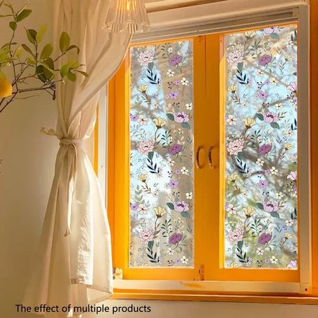 Static window sticker - window sticker - Wall decoration - 45*100cm - flower plant - PVC - B