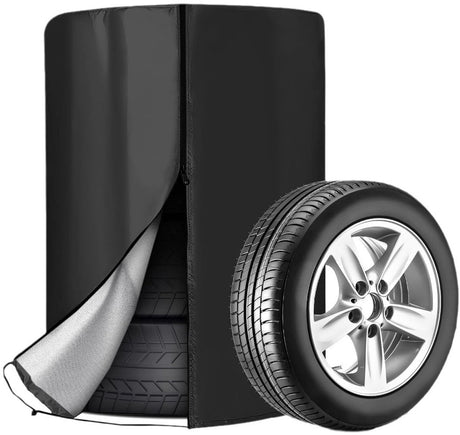 Tire cover - 1 piece - For 4 tires - Tire storage - 420D - 73*110cm - Car tire bag - Cover for car tires - Waterproof - Sun protection - Dustproof - Car tire cover - Winter tire cover - Black