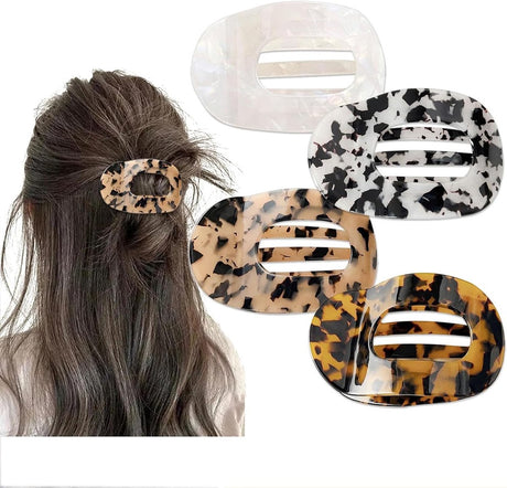 Hair Clips - 4 Pieces - Women - Flat - Hair Accessories - Hair Clip - 4 Colors - Hairpins - Clips - Leopard