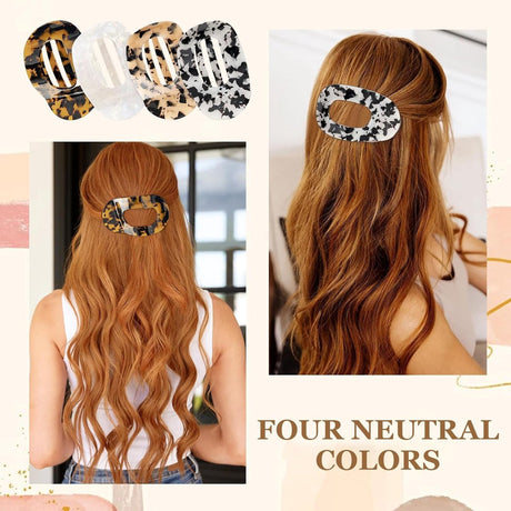 Hair Clips - 4 Pieces - Women - Flat - Hair Accessories - Hair Clip - 4 Colors - Hairpins - Clips - Leopard