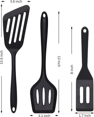 Spatulas - 3 pieces - Spatula Silicone - BPA free - Non-stick coating Silicone Cooking Utensil Set, Slotted spatula, heat resistant spatula, fish spatula, spatula kitchen utensils, for coated pots - Non-stick