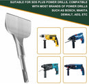 Chisel - 17 * 165 * 75 mm - Tile chisel - slanted chisel - stone chisel - cold chisel - flat chisel - hammer drill chisel - tile chisel for SDS-plus - 40CR chrome steel - silver - 25° bend - for tiles concrete stone masonry