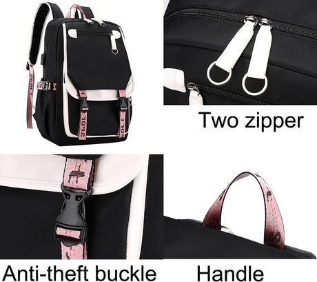 Backpack - School Bag - Backpack - Girl Backpack - School Backpack - School Bag - Book Bag - With USB Charging Port - Laptop Backpack - 30 Liters